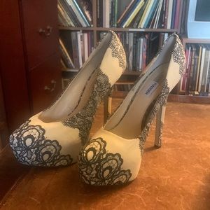Steve Madden fabric wrapped heels